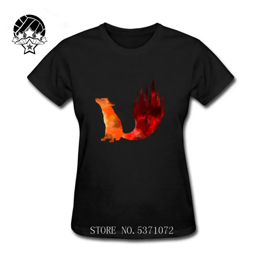 Японская красная Firefox женская футболка с принтом европейский размер чистый