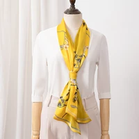 100 real silk twillon scarf women foulard femme neckerchief twill silk scarf echarpe printed headband scarves luxury bufanda
