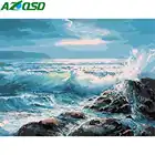 Картина AZQSD по номерам Морская волна Картина маслом по номерам ручная краска набор холст домашний Декор подарок Diy 50x40 см без рамки