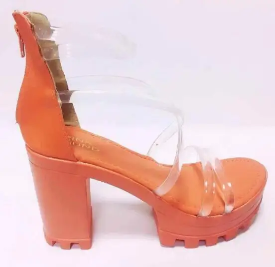 

2020 New Women Shoes High Heel Sexy Square Heel Pumps Party Dress Ladies Shoes Peep Toe Transparent Casual Shoe Woman Size 37-41