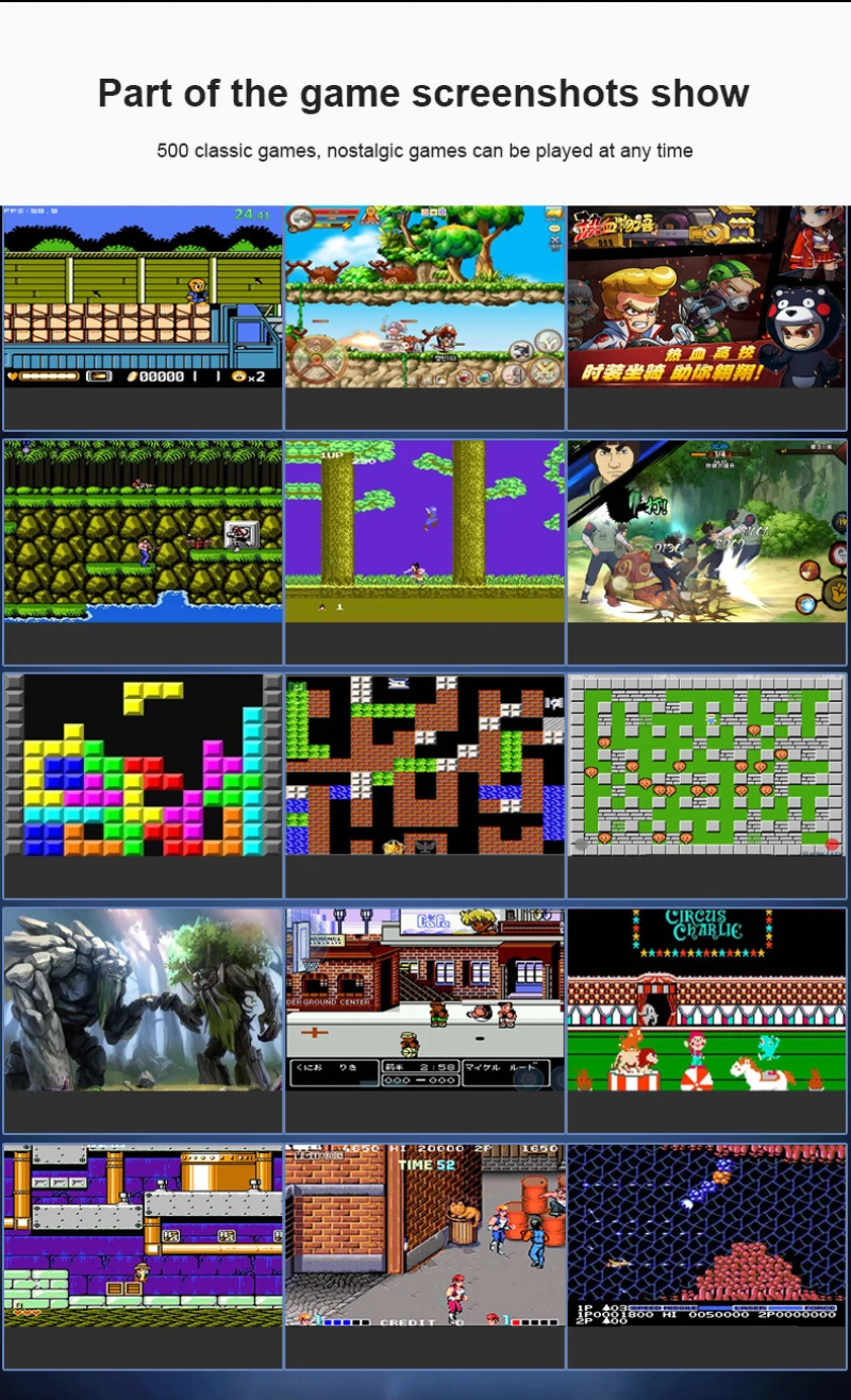 Консоль игровая портативная 8 бит 2 4 дюйма 500 встроенных игр | Электроника