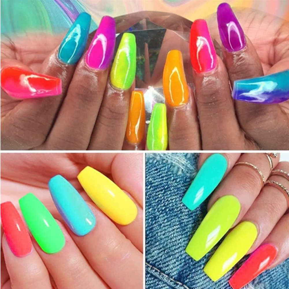 12 Цветов/коробка Свободные Тени для век порошковый флуоресцентный неоновый