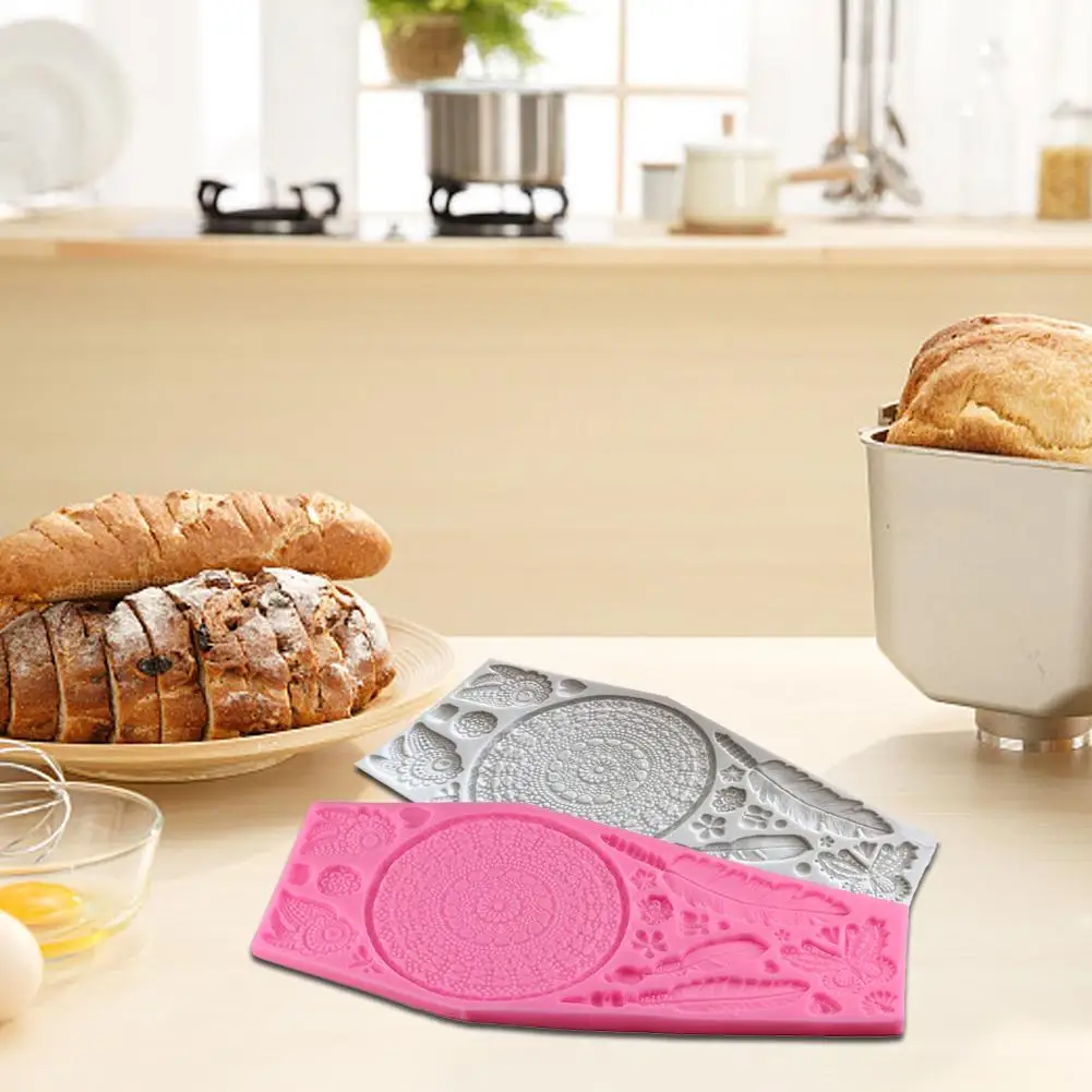 Силиконовая форма Ловец снов сделай сам с текстурой перьев украшение для торта