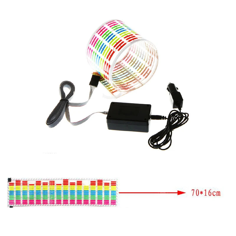 70x16 см красочная Автомобильная наклейка музыкальный ритм светодиодный