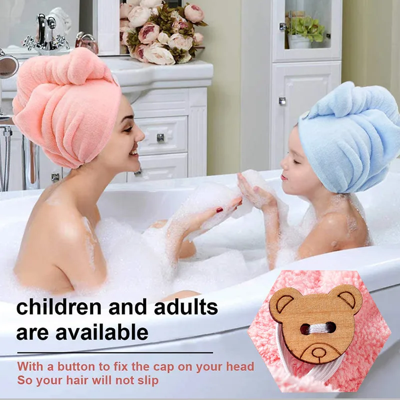 Fypo Women Hair Drying Towel Hat Quick Cap Bath Shower Wrap Super Absorbent for Household Tool | Дом и сад