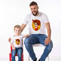 toy story children t shirt woody printed family shirt comfortable simple dad and son matching clothes short sleeve white t shirt