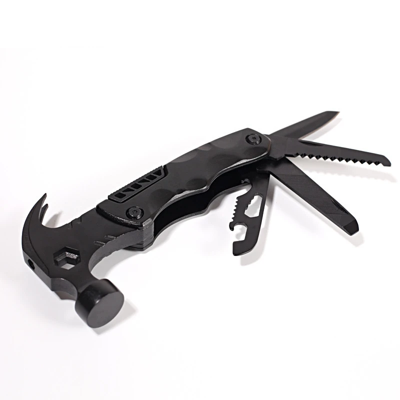 

All black multi-function claw hammer multi-function pliers multi-purpose folding tool pliers suitable for camping DIY best gift
