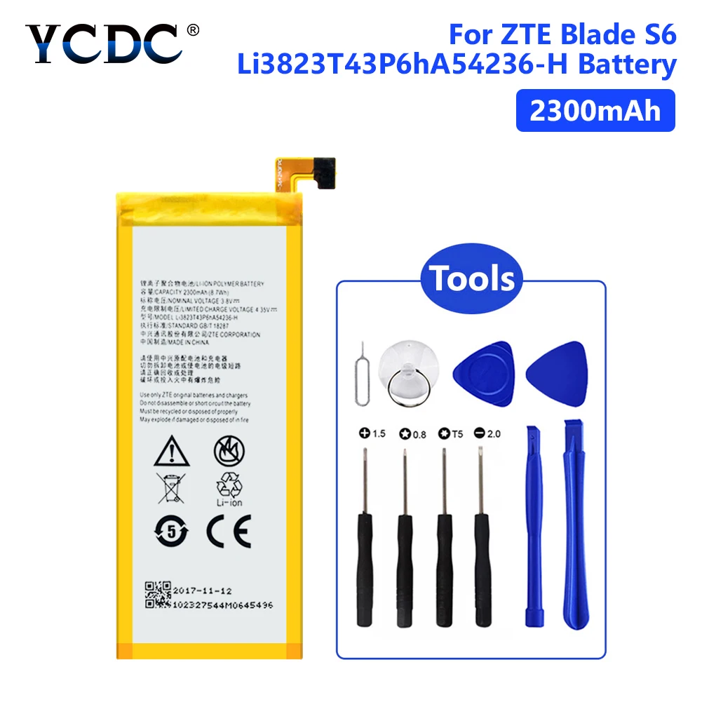 Li3823T43P6hA54236-H 2300 мАч аккумулятор для ZTE Blade S6 G717C G718C A880 Geek 2 Nubia Z7 Mini NX507J Q5-C телефон с