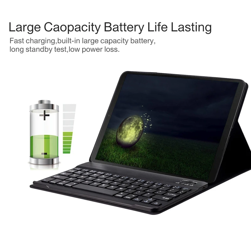 Беспроводная клавиатура для Samsung Galaxy Tab S6 Lite PU Case + 7 цветная с подсветкой 2 в 1
