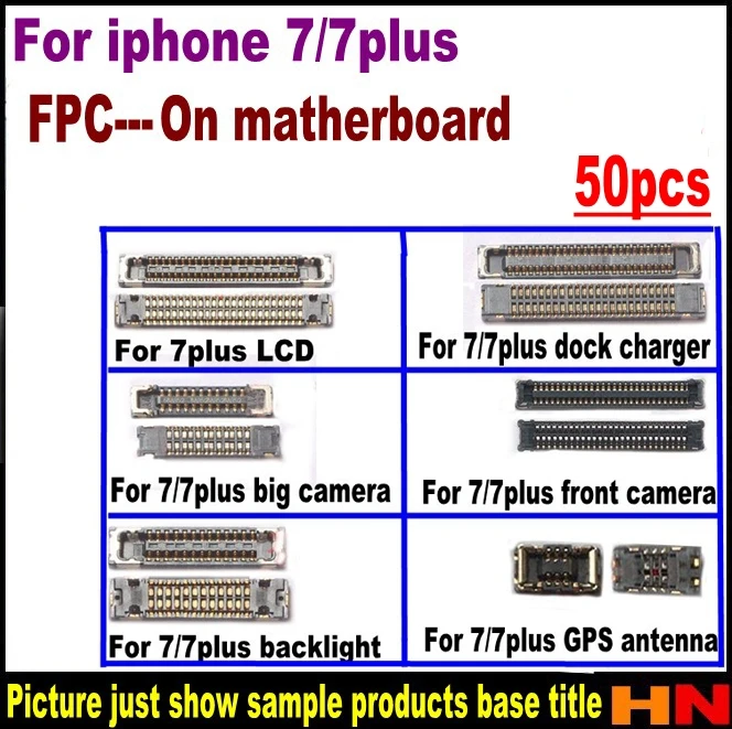 50 шт. для iPhone 7 7p plus FPC на логической плате ЖК-экран камеры 3D подсветка GPS wifi