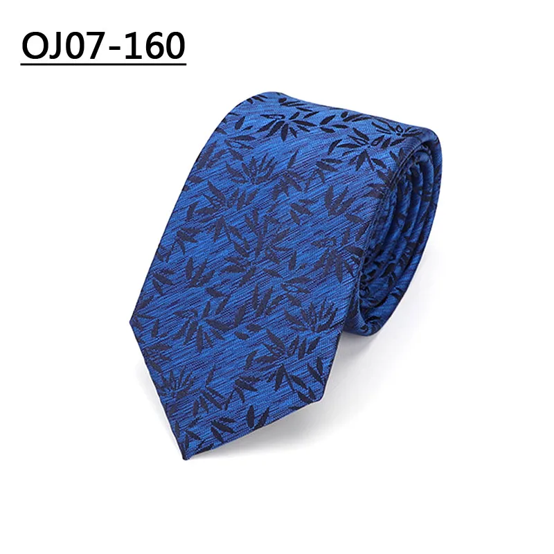 OJ07-160 YISHLINE Factory 7 см галстуки Красный Синий плед для мужчин Свадебная вечеринка рубашка костюм жениха Длинный Галстук полиэстер Шелковый жаккард - Цвет: OJ07-160
