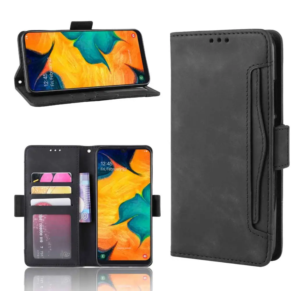 

New Leather phone case for Samsung Galaxy A10 A20 A20E A30 A40 A50 A50S A70 A80 A90 back Cover Flip card wallet with stand Coque