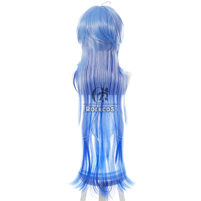 ROLECOS Genshin Impact Ganyu Cosplay Wig Ganyu Cosplay Long Gradient Blue Wigs with Bangs Heat Resistant Synthetic Hair
