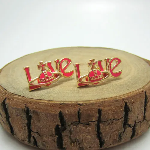 

Европейские и американские модные серьги red LOVE