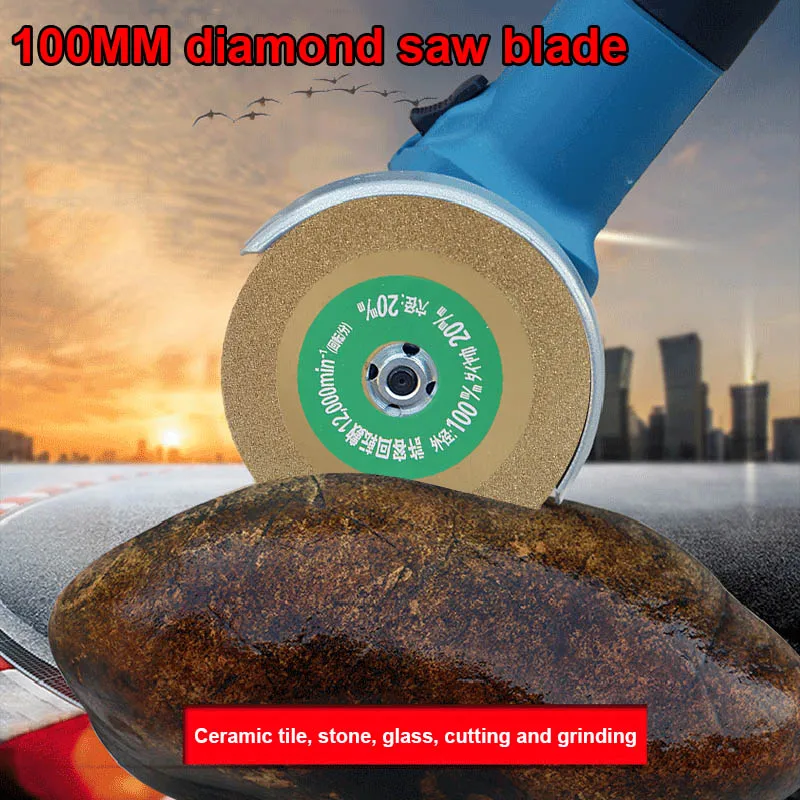 1 Pcs 100mm Diamond Saw Blades Disc Wheel Glass Ceramic Cutting Wheel for Angle Grinder Home Diamond Material Very Hard