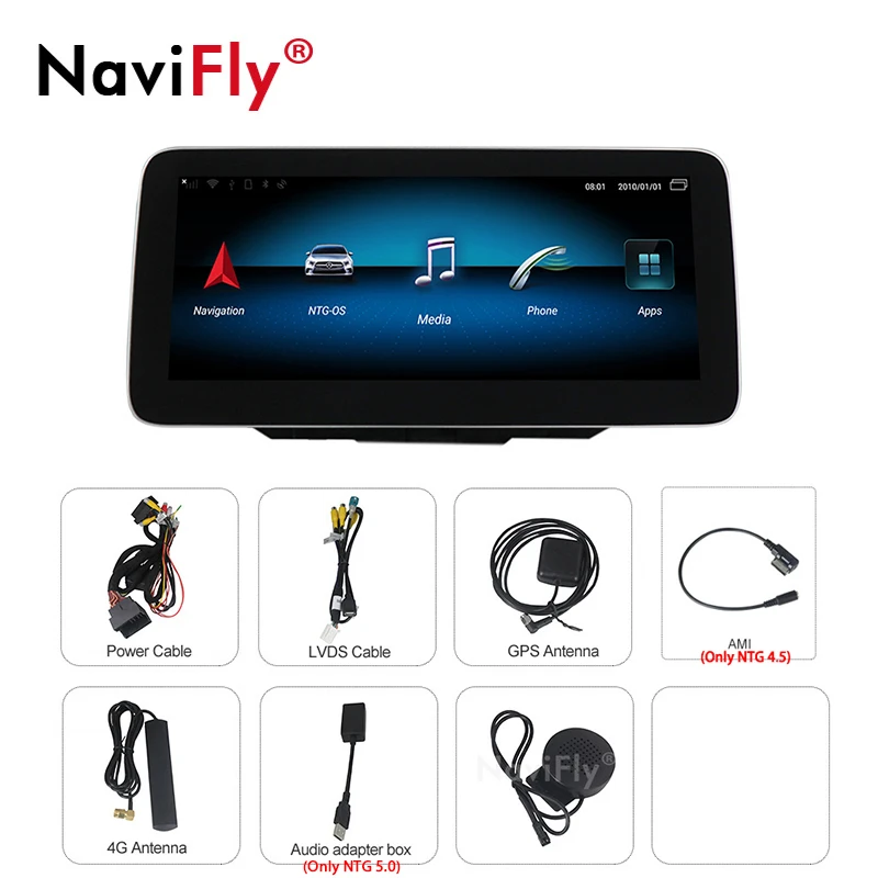 NaviFly Android 10 0 автомобильный DVD GPS плеер для Mercedes Benz B Class W245 W246 B180 B200 B260 B300 2012-2019 Qualcomm