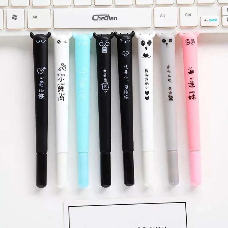 10 шт./лот креативная гелевая ручка с милым дьяволом 0 5 мм черные чернильные ручки