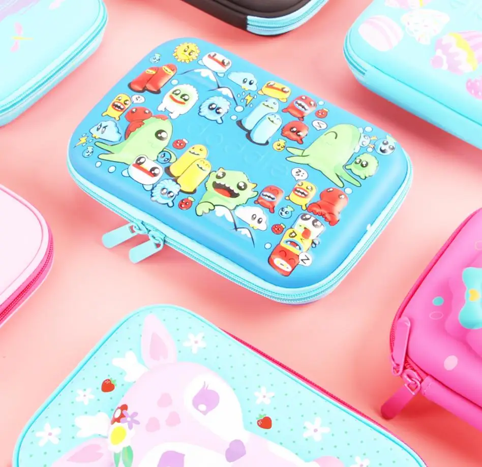 Большой мультяшный 3D чехол для карандашей мальчиков милые животные кавайная