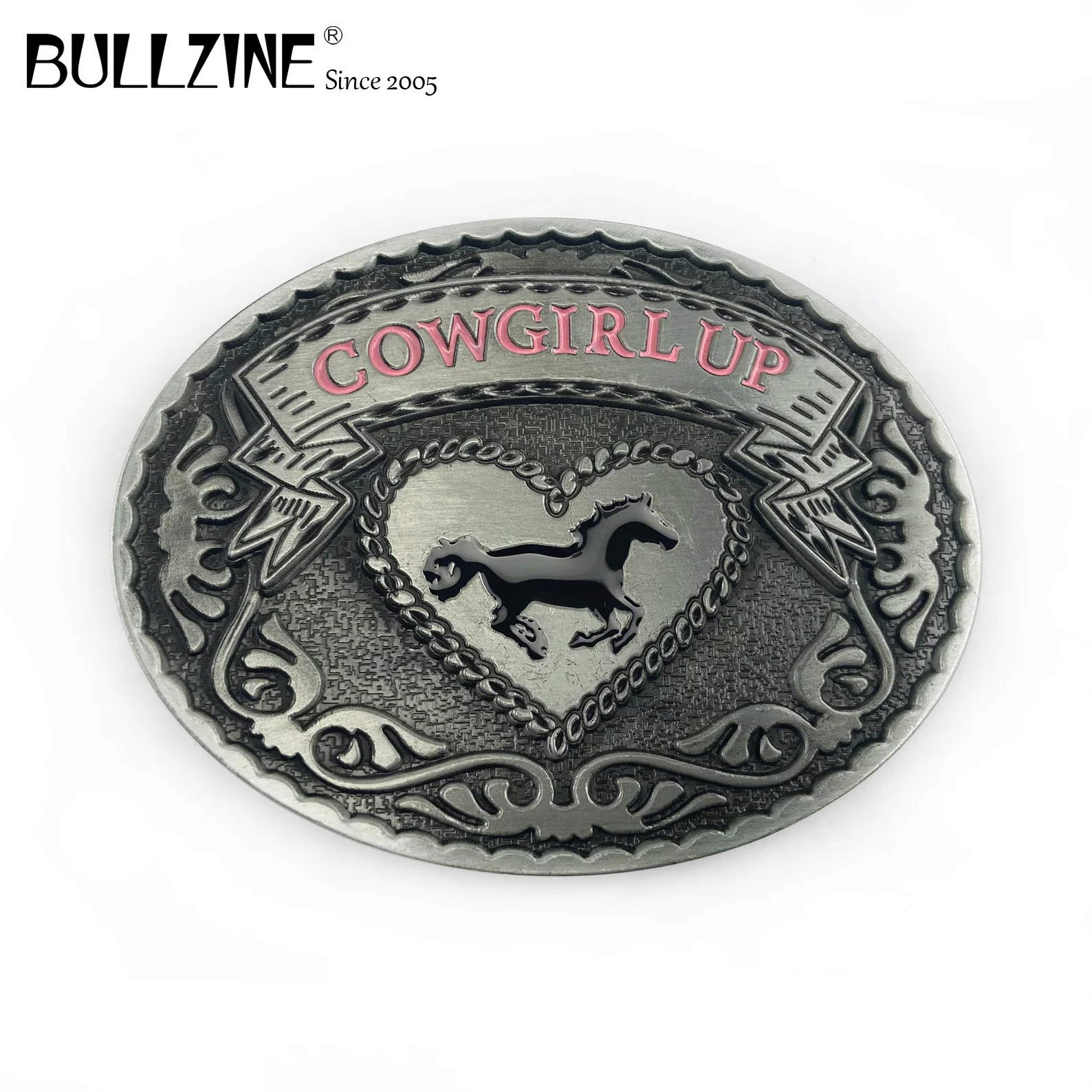 В Bullzine ковбойские пряжки ремня с оловянной отделкой FP 02470 подходит для детей на