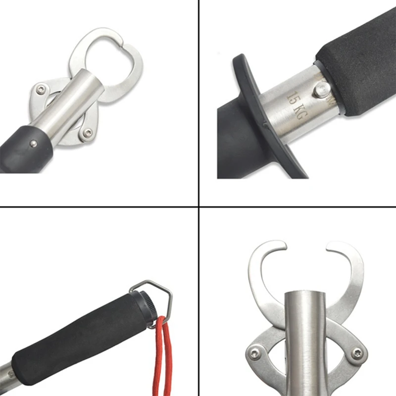 

Fishing Tools Set Fish Lip Gripper Anti-slip Stainless Steel Fishing Grips with Scale 15KG/33LB Convenient And Easy To Carry