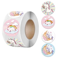 500pcsroll cute unicorn sticker 4 design for kids classic toys reward label encourage motivational reward sticker for students