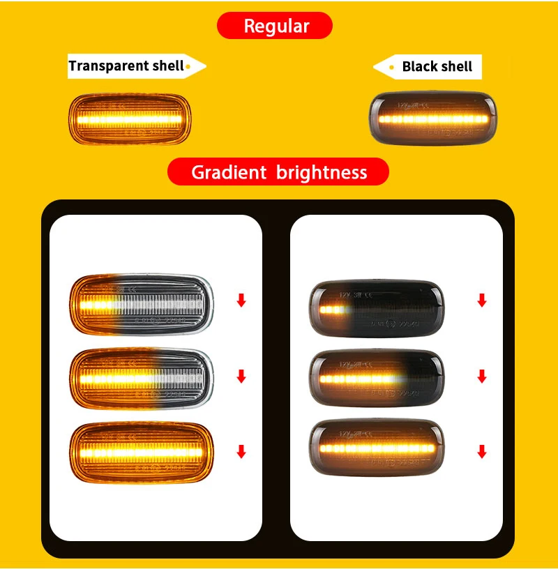 

QCDIN 2PCS For Audi 8N0 949 127A Turn Signal Light LED Side Marker Light Blinker For Audi A8 D2 1999-2002 TT 8N 2000-2006