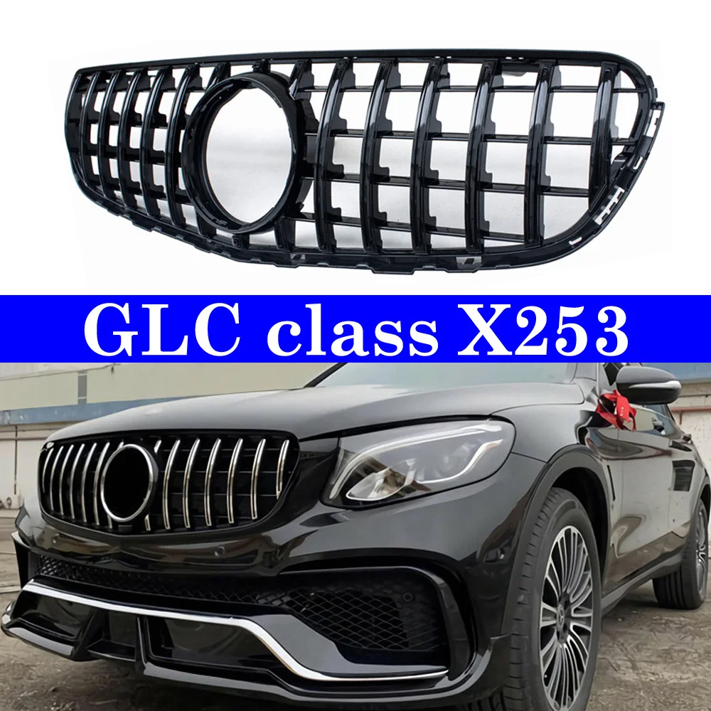 

for Benz GLC Class X253 C253 W253 5-Door SUV Coupe 2016 - 2019 GT Grill Front Bumper Grille Mesh Without Camera