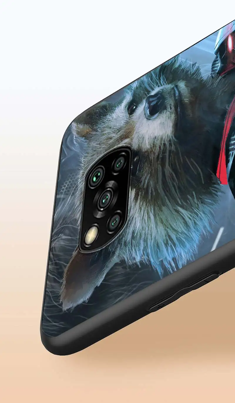 

Rocket Racoon Marvel cute for Xiaomi Poco X3 NFC X2 M3 M2 F2 F3 Pro C3 F1 A2 Lite Mix3 Play Silicone Soft Black Phone Case
