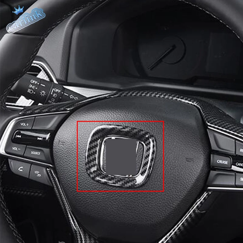 

For Honda Accord 10th 2018 2019 ABS Matte/Carbon fibre Car Steering wheel Button frame Cover Trim car styling accessories 1pcs