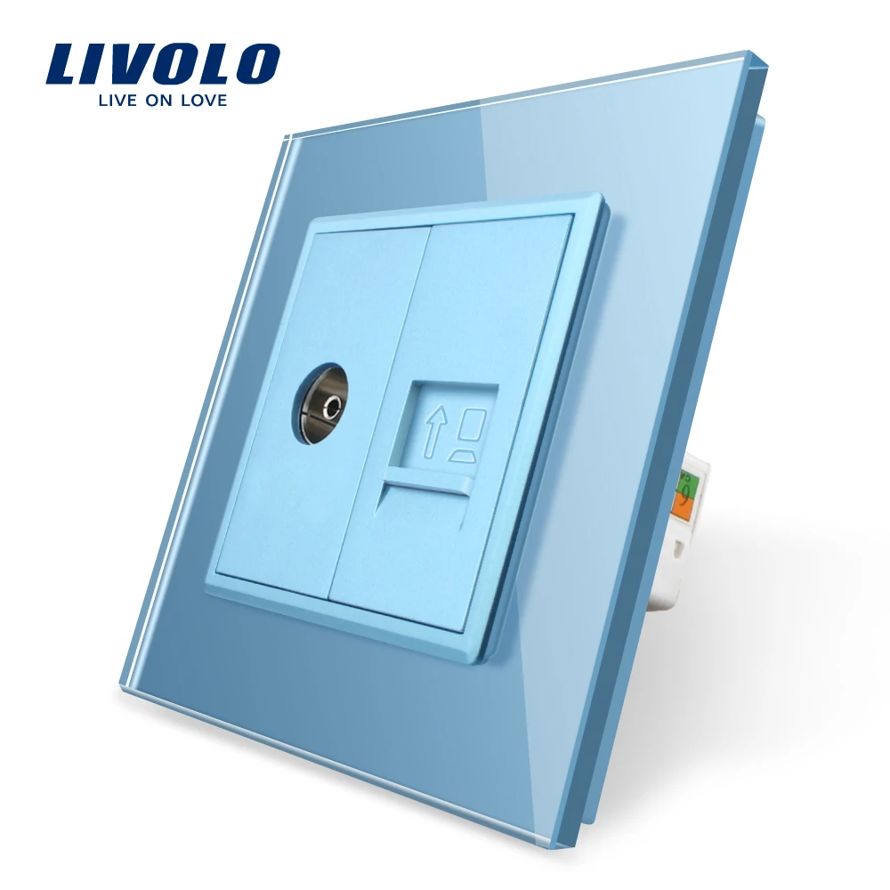 Livolo Роскошный настенный сенсорный датчик переключатель, выключатель света, выключатель питания, Хрустальное стекло, розетка питания, многофункциональные розетки, бесплатный выбор