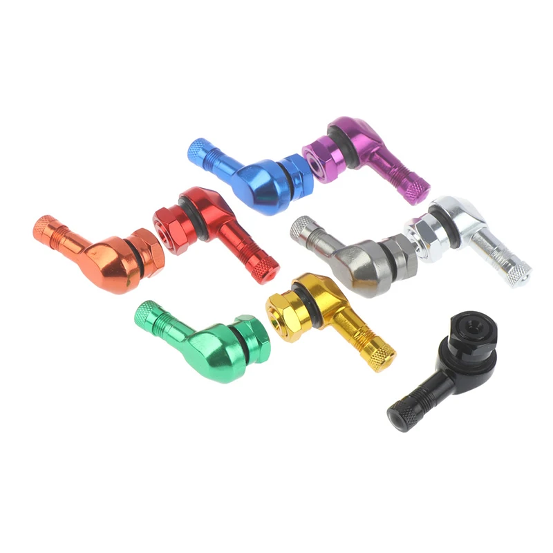 2Pcs/Set CNC Motorcycle 90 Degree Angle Wheel Tire Stem Tubeless Valve Aluminum |