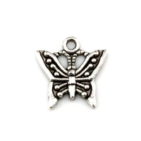 20pcs antique silver alloy butterfly charms pendants for jewelry making findings 16x17mm a 619