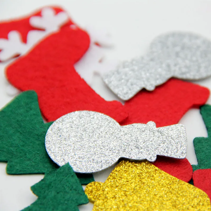 40 шт. рождественские войлочные нашивки Рождественская елка носок колокольчик