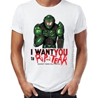 Мужская футболка Doom Guy Want You To Rip and Tear Gaming Gamer, художественные футболки, мужские Графические Топы И Футболки с круглым вырезом, Camiseta