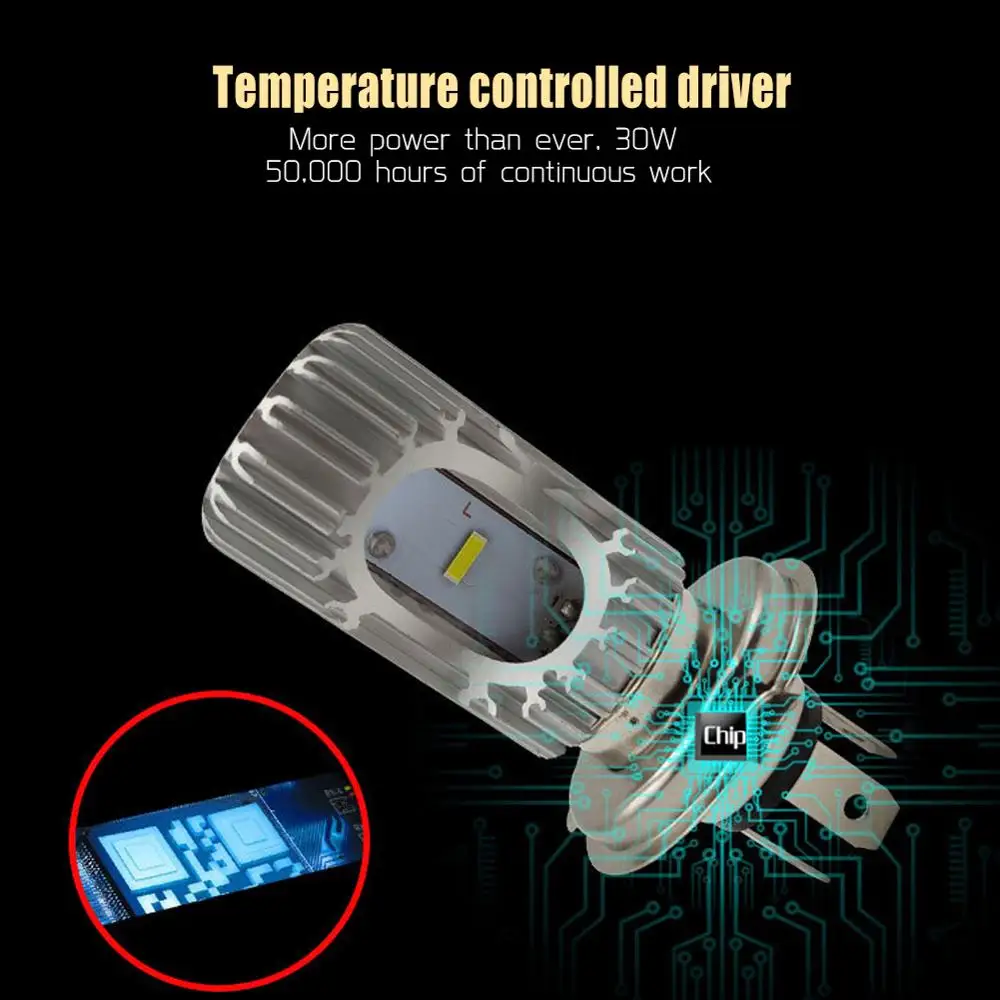 Светодиодные лампы H4 BA20D для мотоциклетных фар супер яркие CSP 1860SMD 2500 мл 6000 К белые