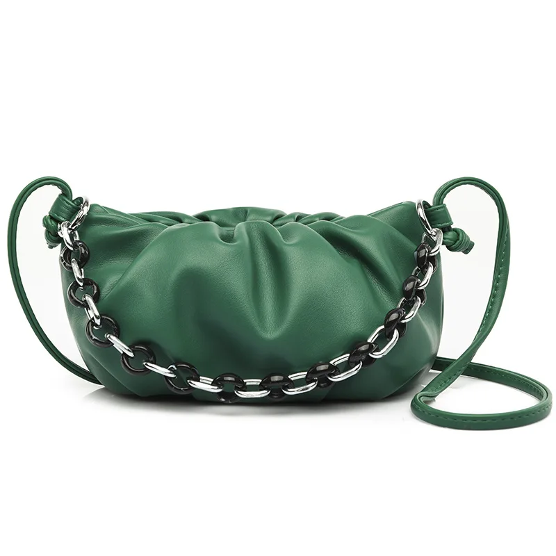 

Женская сумка, Новая Европейская и американская Ретро плиссированная сумка, модная Диагональная Сумка через плечо с цепочкой