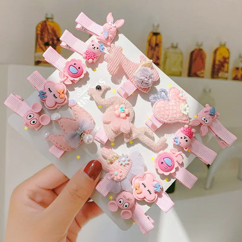 

15PCS/Set New Girls Cute Cartoon Hairpins Children Sweet Hair Clip Headband Barrette Hair Ornament Kids Fashion Hair Accessories