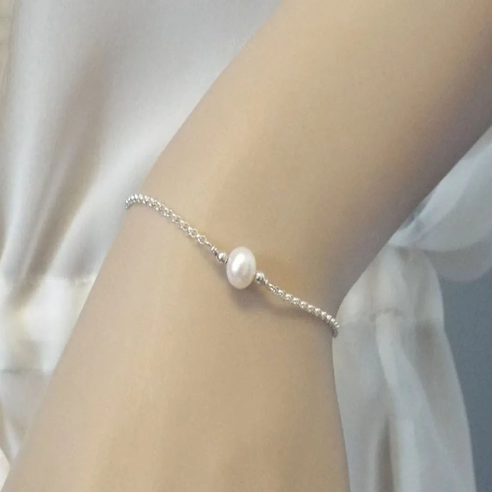 Новое поступление 1 браслет из пресноводного жемчуга 2020 модное простое Сетчатое