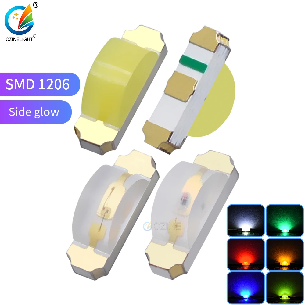 3000pcs/bag Czinelight 1206 Smd Led Emitting Diode Yellow Red Blue Yellow White Good Quality