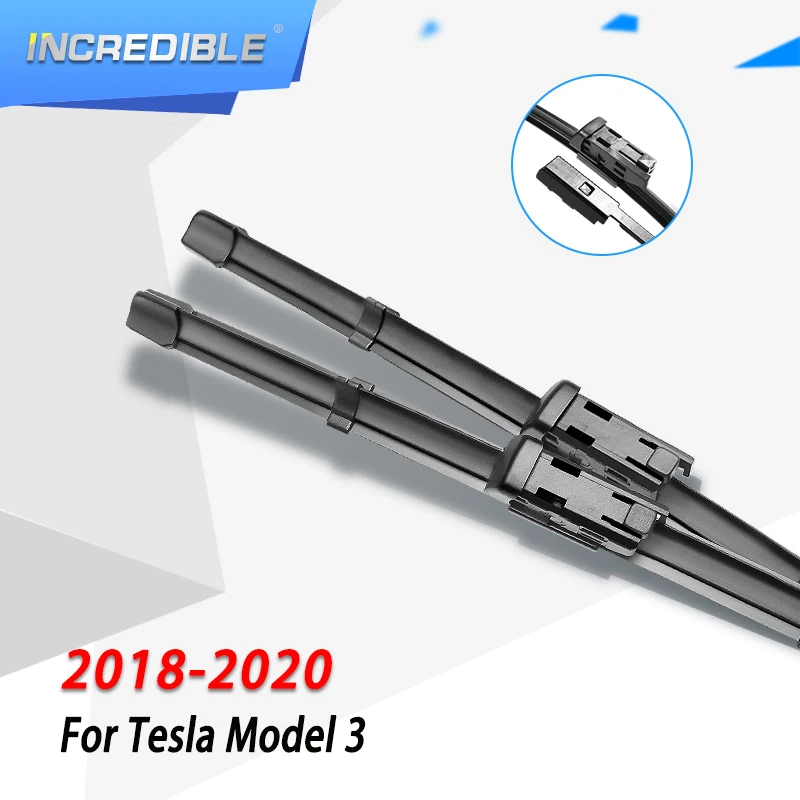 INCREDIBLE Windscreen Wiper Blades for Tesla Model 3 Fit Push Button Arms Only 2018 2019 2020