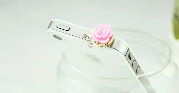 Модные и стильные однотонные смолы цветок Пылезащитная заглушка для 3 5 мм штекер