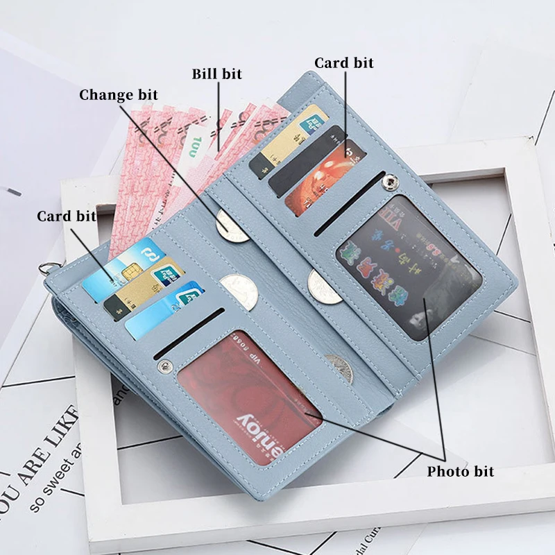 Multifunction Fashon Candy Color Cell Phone Bag Christmas Gift Free Engraving Large Capacity PU Leather Shoulder Bag Women Hasp