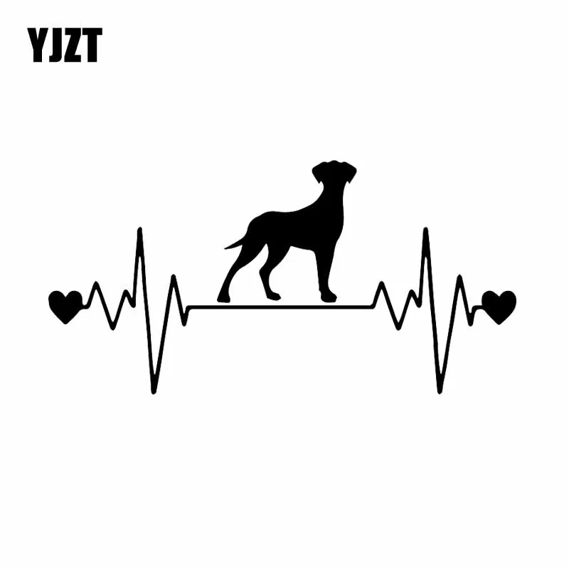 

YJZT x см Автомобильная наклейка с изображением даты, необрезанного спасательного сердцебиения, цвет черный/серебристый