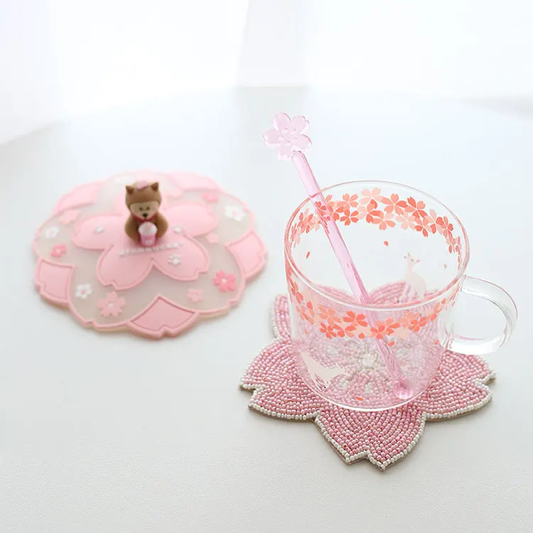 Девушка вишневый цвет coaster bling оригинальные подставки Милая миска коврик из бисера изоляционный столик-мат коврик