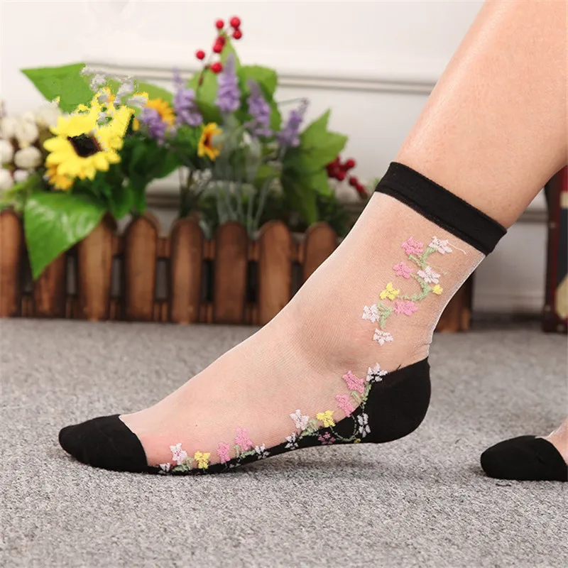 Носки женские тонкие прозрачные стрейчевые из прозрачного шелка 1 пара летние |