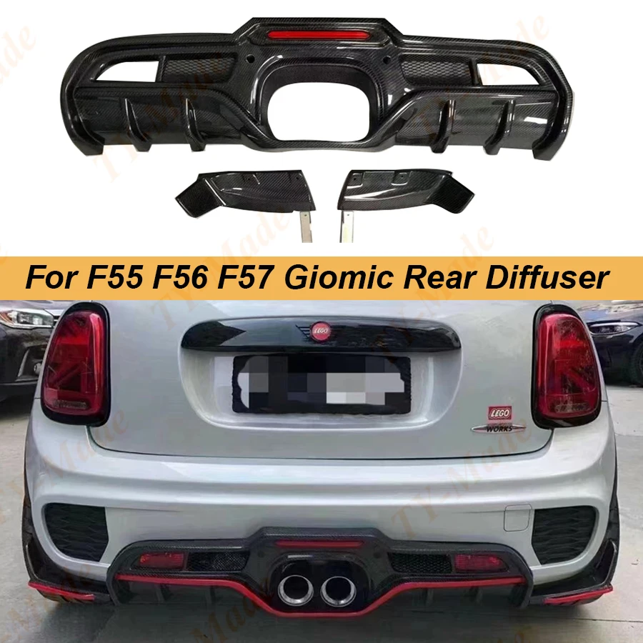 

Giomic Rear Diffuser Fins for Mini F56 Cooper JCW Carbon Fiber Glass Rear Lip Bumper Bar Diffuser For F55 F57 Body Kit Spoiler