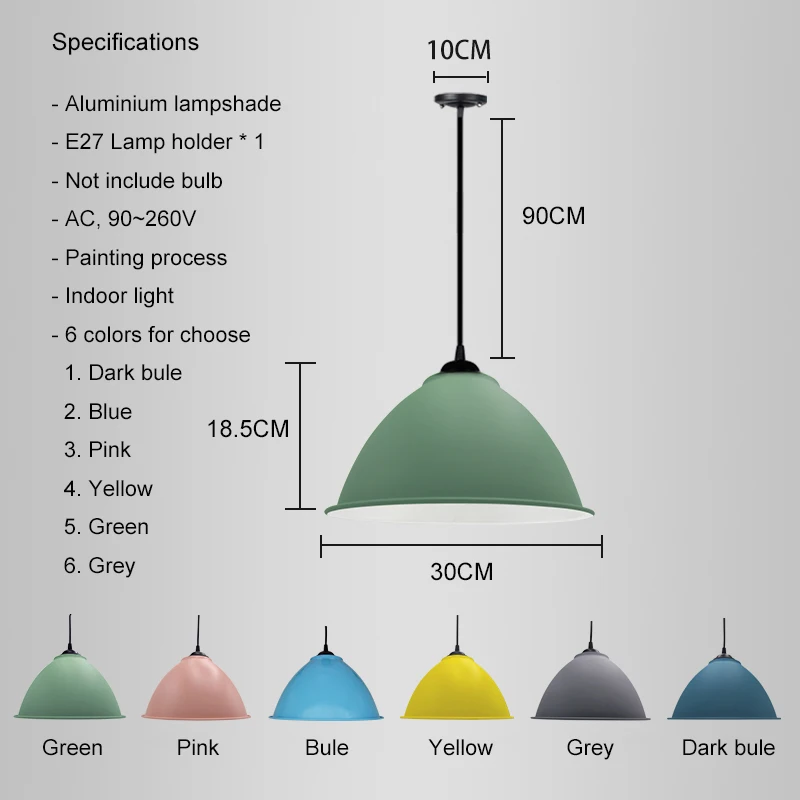 Подвесные лампы в скандинавском стиле винтажные алюминиевые светодиодные