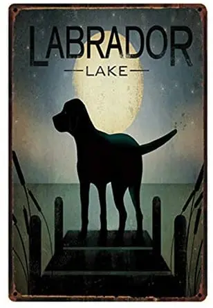 

ZMKDLL Dogs Labrador Metal Sign Tin Poster Decor Bar Wall Art Painting Decor for Kit Home Decoration Vintage Nostalgic Mural