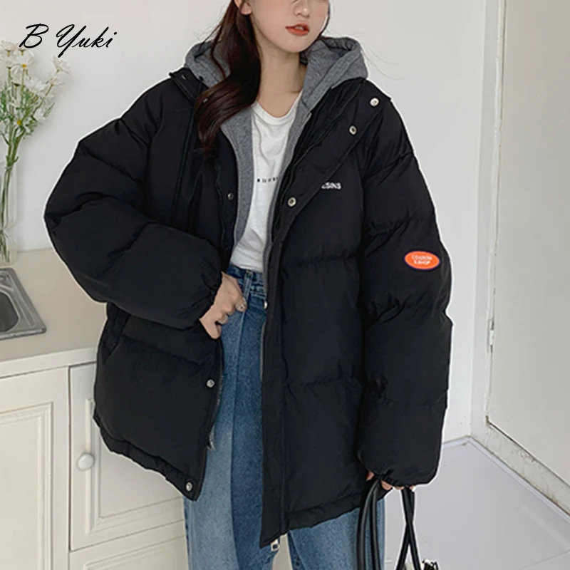Теплая зимняя женская куртка с капюшоном и хлопковой подкладкой | Женская одежда