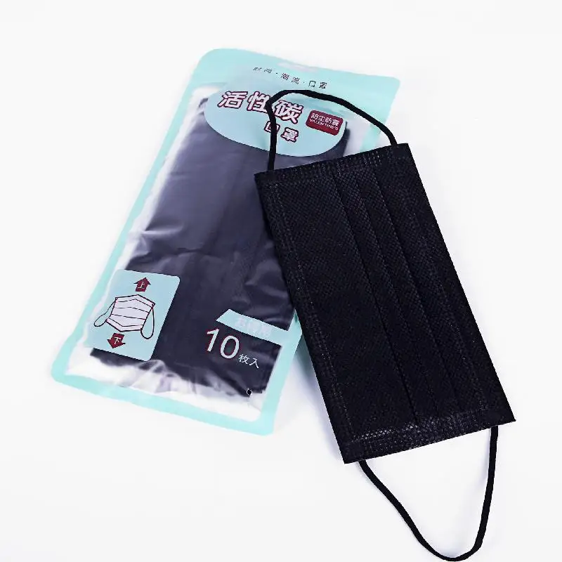 

10pcs/bag Disposable Black Face Mask3 Layer Nonwove Ply Face Mouth Masks Melt-blown Nonwovens Earloop Mouth Mask